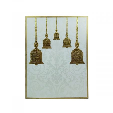 White coloured Card with gold foil - W101